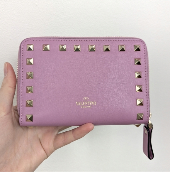 Valentino Garavani Handbags - 2 Piece! Valentino Garavani Rockstud Purple - Pink Wallet and Card Holder